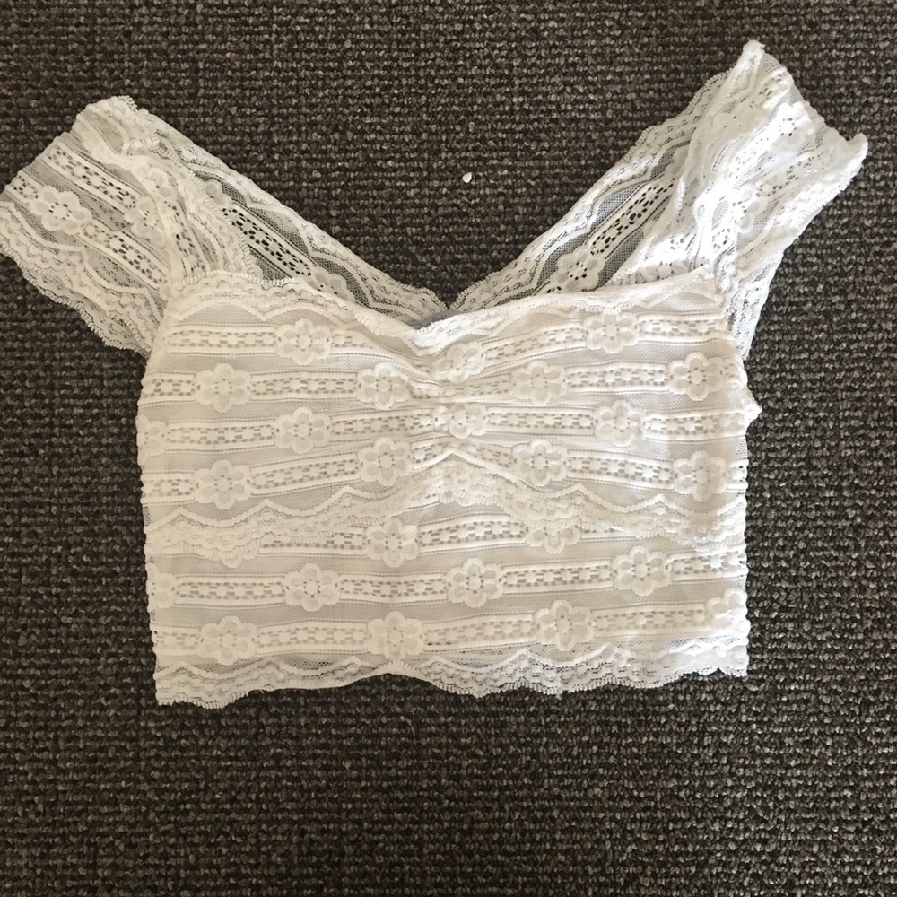 White Lace Crop Top